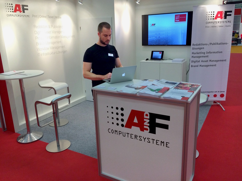 Philippe Lindegger auf der drupa 2016, noch mit früherem Corporate Design